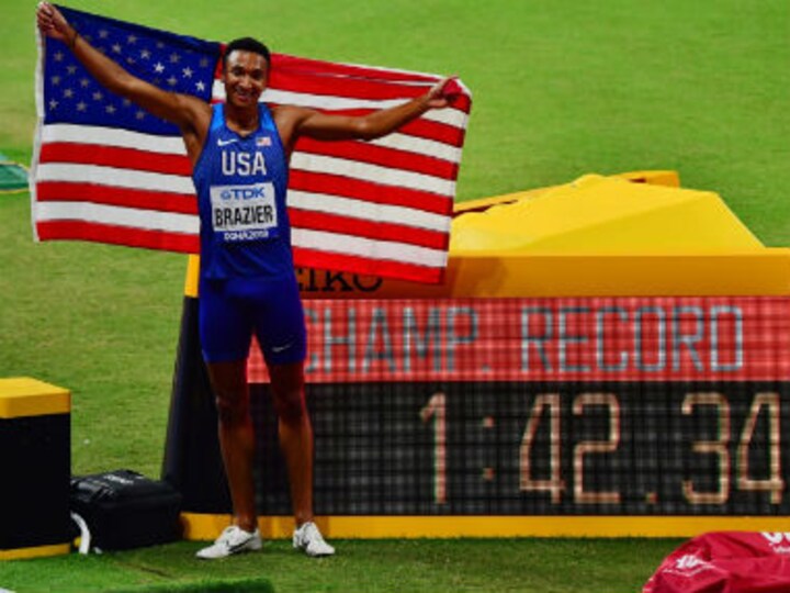 World Athletics Championships 2019: Donavan Brazier brushes off doping controversy to win 800 metres gold in record time