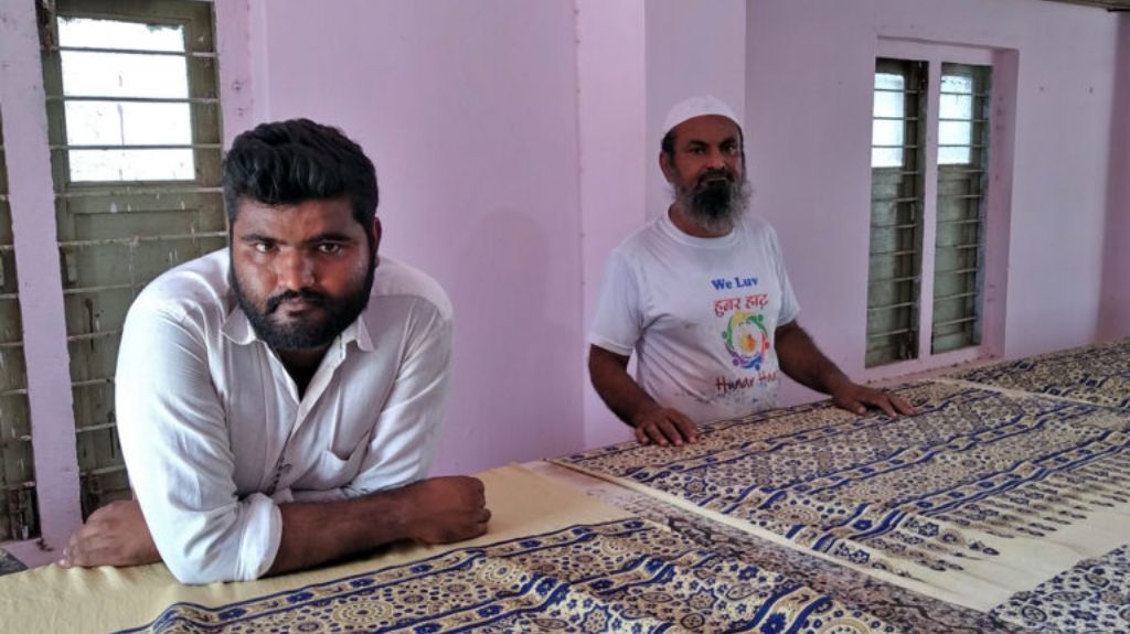 Khalid Khatri and his father in their workshop. Photo by Azera Parveen Rahman.