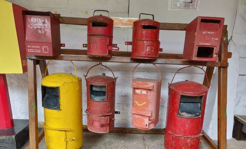Evolution of post boxes on display at Sandesh, the postal museum in Bengaluru