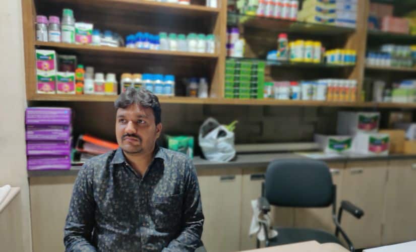 Nilesh Bhutada, owner of Ambika Fertilisers in Latur, says he has sold material worth Rs 10 crore in the current financial year, and 25 percent of it is on credit. Firstpost/Parth MN
