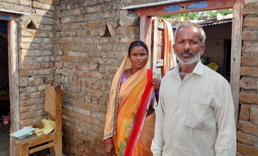 Sakhubai Phasale, 40, with her husband Rajendra, 43. The couple received their farm loan waiver of Rs 1.38 lakh a year after the announcement. Image/Parth MN