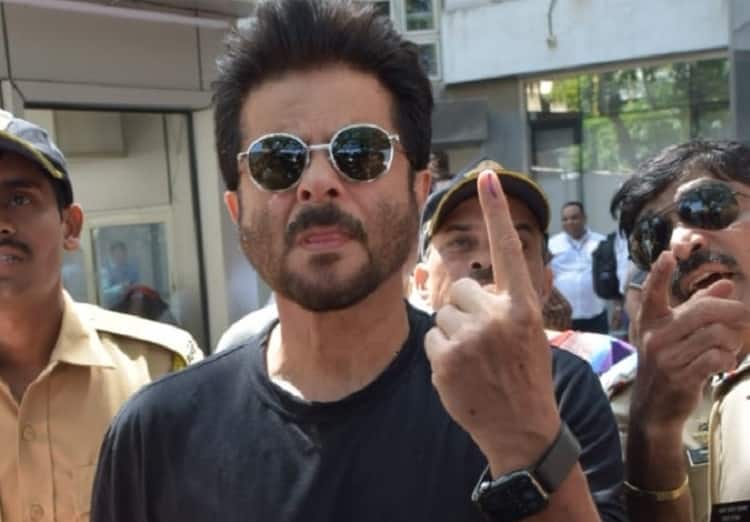 Anil Kapoor at a polling booth in Mumbai