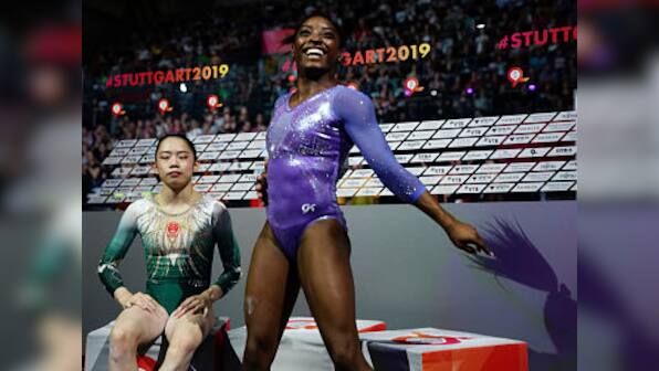 World Gymnastics Championships 2019: Simone Biles wins women's beam gold to set new world record of 24 medals