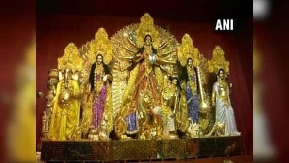 Kolkata pandal installs 50kg gold Durga idol; 250 workers took three months to make it, says puja committee member