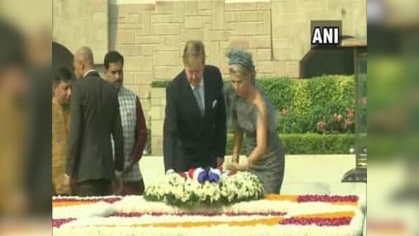 Dutch king and queen pay tribute to Mahatma Gandhi at Rajghat; royal couple met Ram Nath Kovind, Narendra Modi earlier today