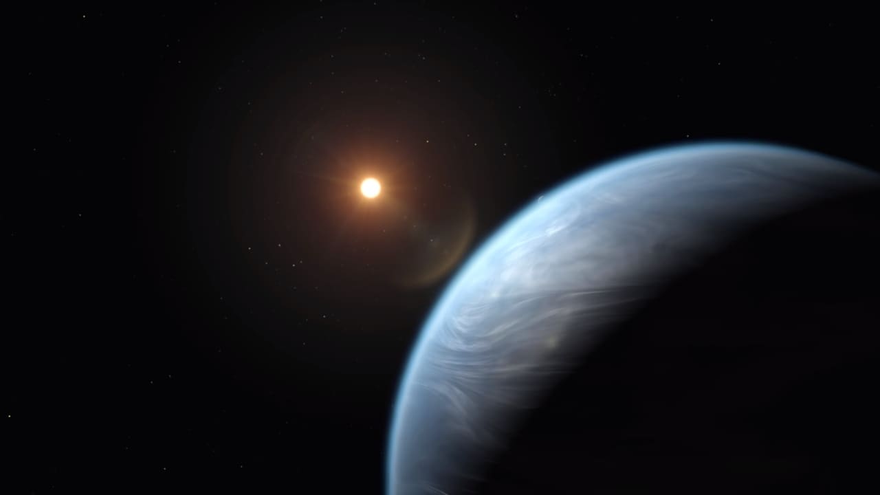 An illustration of the exoplanet K2-18b. Image: NASA