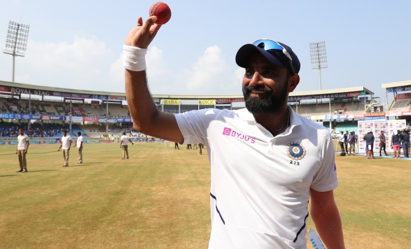 Mohammed Shami celebrates taking a five-wicket haul on Day 5 of 1st Test against South Africa. Sportzpics