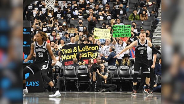 NBA 2019-20: Brooklyn Nets' clash with Toronto Raptors draws Hong Kong protest backers as NBA-China row simmers