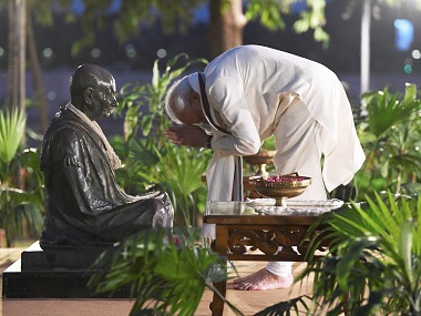 Mahatma Gandhi 150th birth anniversary: Narendra Modi declares India open defecation-free, visits Ahmedabad's Sabarmati Ashram Mahatma Gandhi 150th birth anniversary: Narendra Modi declares India open defecation-free, visits Ahmedabad's Sabarmati Ashram