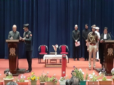 Former bureaucrat RK Mathur takes oath as Ladakh's first LG after Jammu and Kashmir officially split into two UTs Former bureaucrat RK Mathur takes oath as Ladakh's first LG after Jammu and Kashmir officially split into two UTs