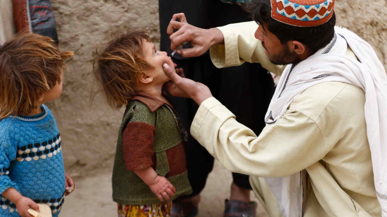 Children receiving their polio drops vaccine. Image credit: Polio Eradication