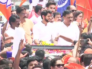 Aaditya Thackeray files nomination from Mumbai's Worli seat amid much pomp and show, but stays mum on chief ministerial ambitions Aaditya Thackeray files nomination from Mumbai's Worli seat amid much pomp and show, but stays mum on chief ministerial ambitions