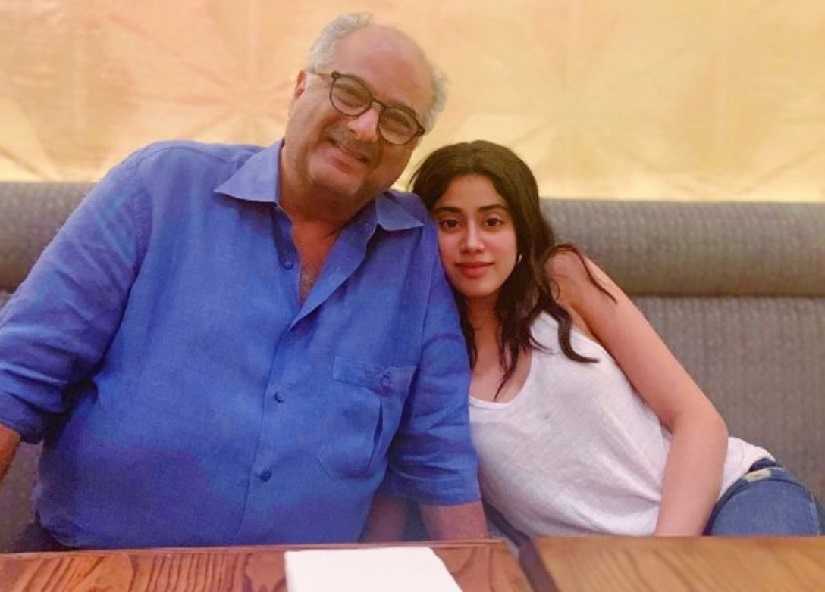 Janhvi Kapoor and Boney Kapoor. Image from Twitter