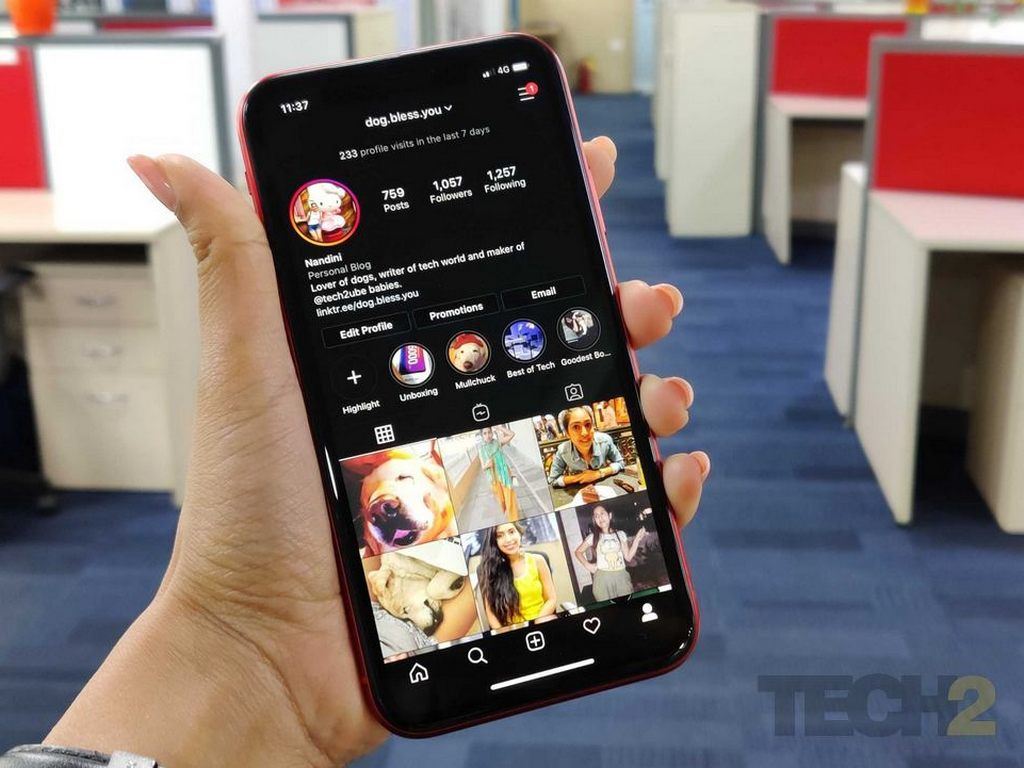 A glimpse at the dark mode theme of Instagram. Image: Tech2