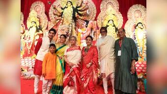 Durga Puja 2019: Alia Bhatt chooses red organza sari; Amitabh, Jaya Bachchan celebrate festival with Rani Mukerji, Kajol