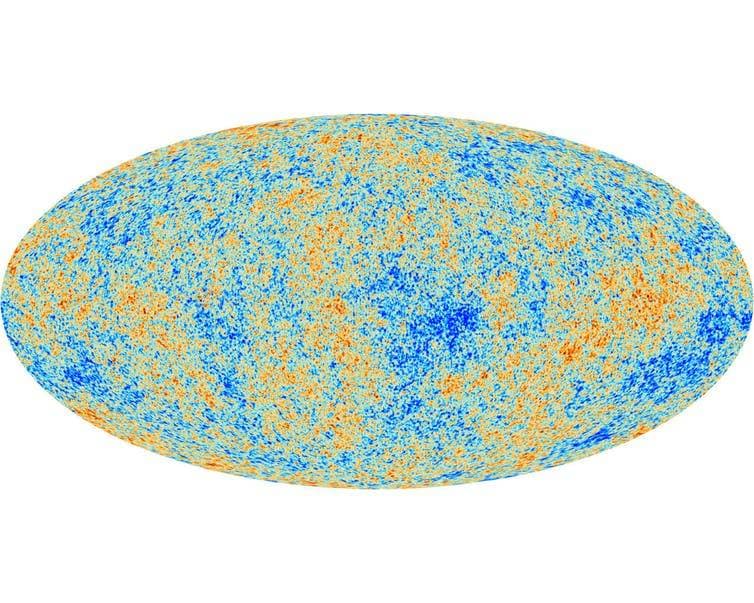 Ripples in the cosmic microwave background reveal the presence of dark matter. image credit:  ESA, Planck Collaboration
