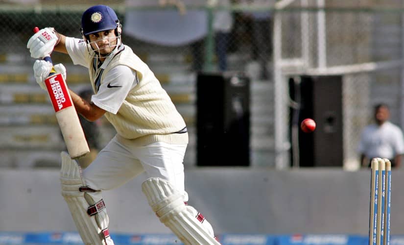 Sourav Ganguly plays a shot in the third Test against Pakistan at Bengaluru in 2006. AFP