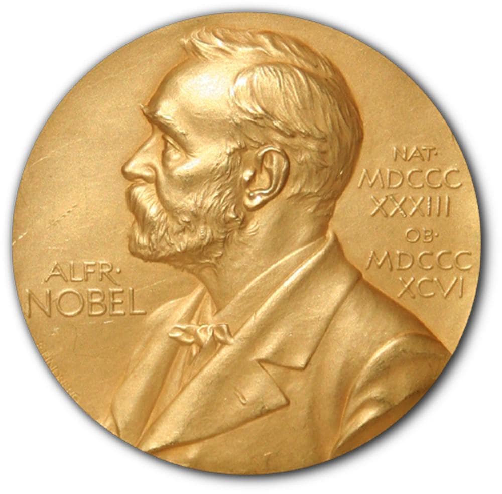 Swedish inventor Alfred Nobel’s profile is on the medals awarded to the recipients of the prizes he established. image credit: Erik Lindberg