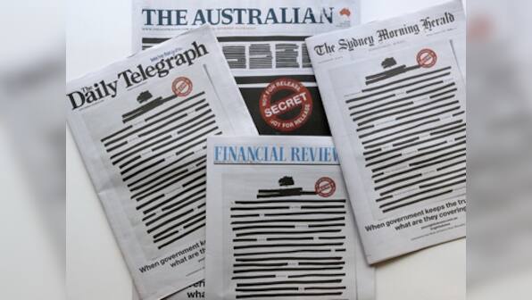 Australian newspapers censor front pages in protest against govt secrecy, crackdown of press freedom