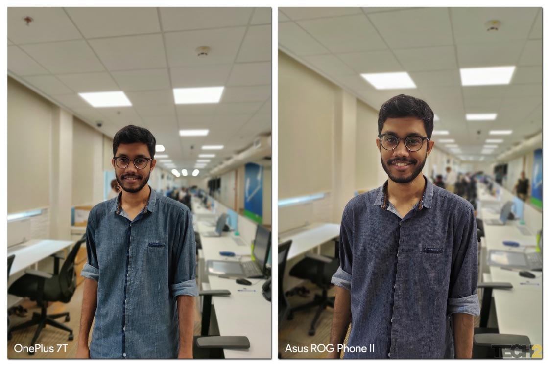 Portrait shot comparison of the OnePlus 7T and Asus ROG Phone II. Image: tech2/Sheldon Pinto.