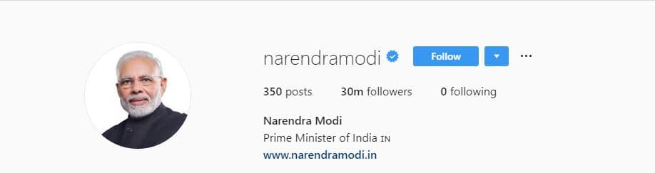 PM Narendra Modi Instagram account.