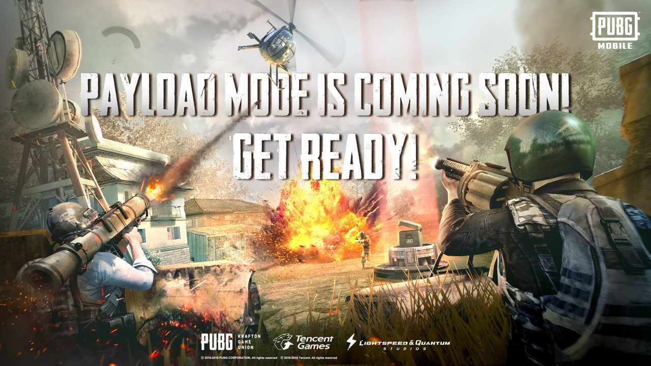 PUBG Mobile's Payload Mode arrives with heavy weapons and the ability to fly a helicopter. Image: Twitter/PUBG Mobile.