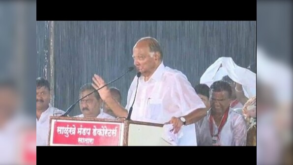 'Drenched' Sharad Pawar completes Satara rally amid heavy downpour, apologises to crowd for fielding Udayanraje Bhosale as LS candidate