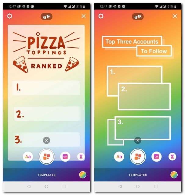 The newly introduced Template feature