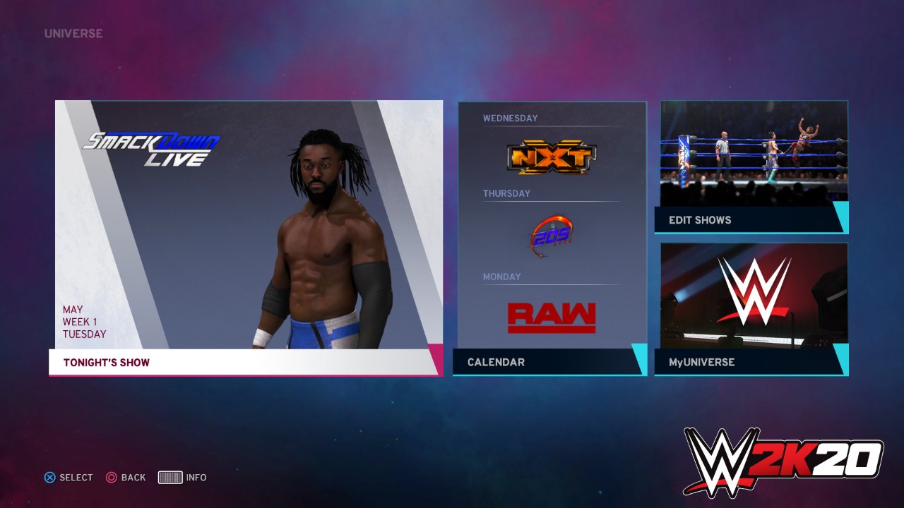 Universe Mode in WWE 2K20. Image: 2K.