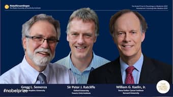 Nobel Medicine Prize awarded to three scientists for discovering how cells adapt to low oxygen supply