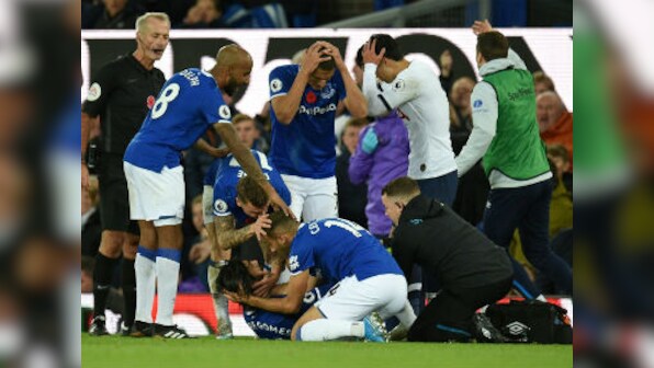 Premier League: Andre Gomes suffers horror ankle injury as Everton settle for 1-1 draw against Tottenham