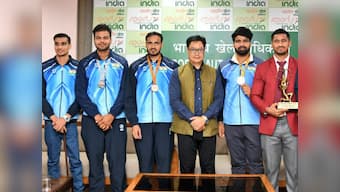 Sports Minister Kiren Rijiju felicitates World Para Athletics Championships medal winners with cash awards