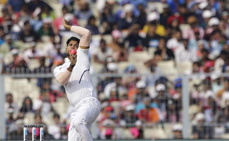 Speedster Umesh Yadav wrapped up the remaining Bangladeshi batsmen on Day 3, finishing with a five-wicket haul in the second innings. AP 