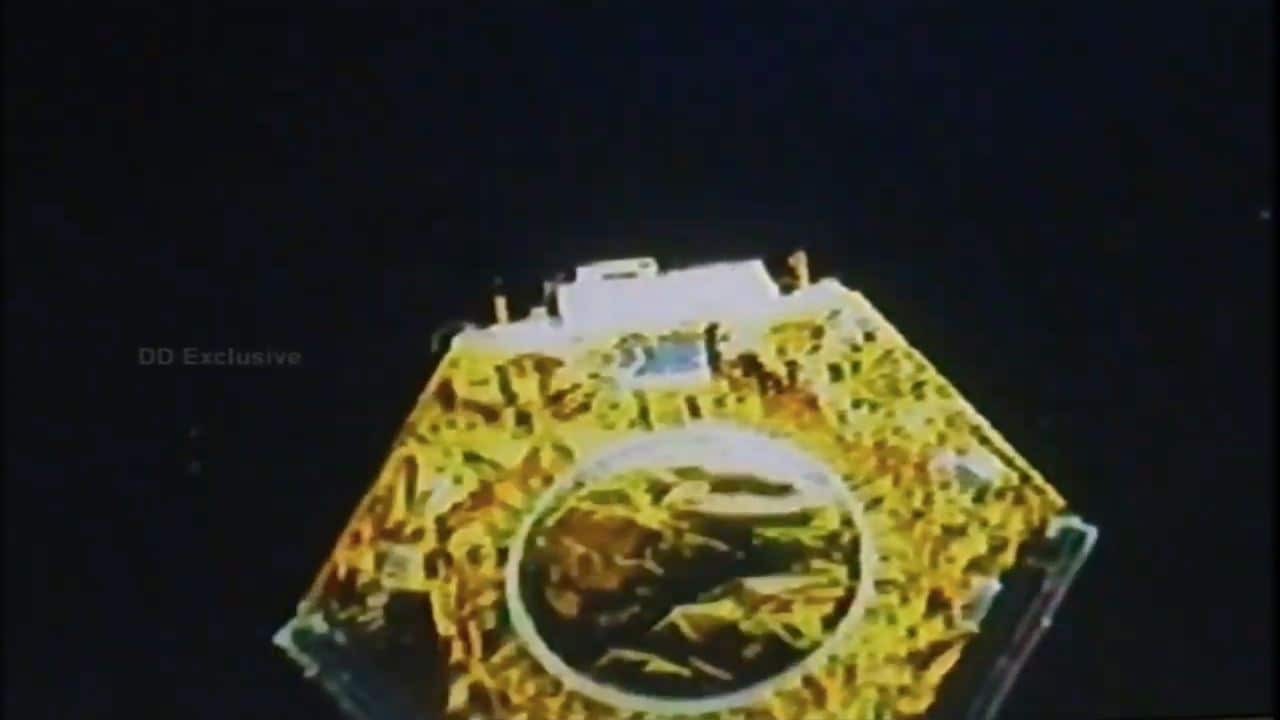 CartoSAT-3 successfully separates from the PSLV-C47's fourth stage. Image courtesy: ISRO Official/YouTube