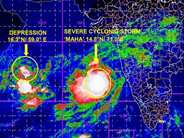 Cyclone Maha to intensify into 'very severe' in next 24 hrs, likely to bring heavy rain to south Gujarat from 6 Nov, says IMD Cyclone Maha to intensify into 'very severe' in next 24 hrs, likely to bring heavy rain to south Gujarat from 6 Nov, says IMD