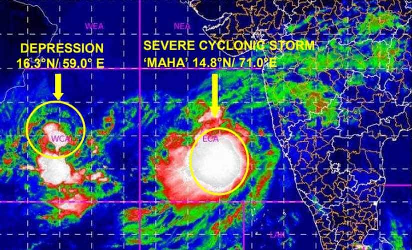 Latest satellite image of Cyclone Maha. Image Courtesy: IMD