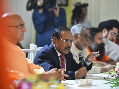 Day after Ayodhya verdict, NSA Ajit Doval holds interfaith meeting; religious leaders pledge to maintain peace Day after Ayodhya verdict, NSA Ajit Doval holds interfaith meeting; religious leaders pledge to maintain peace