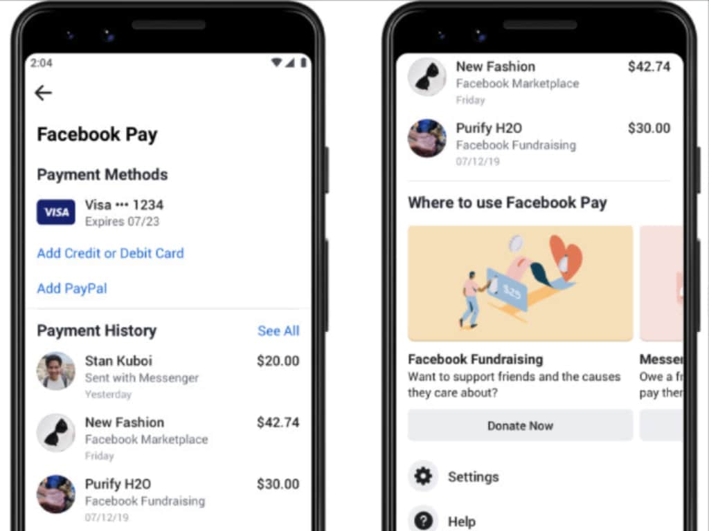 Facebook Pay is currently only available on Facebook and Messenger in the US.