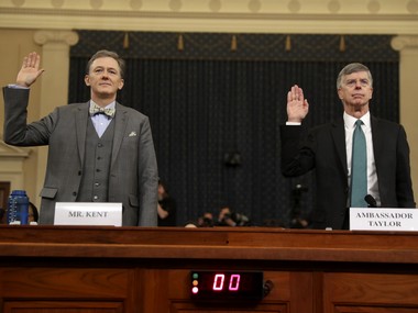 Donald Trump impeachment hearing begins: A divided US watches proceedings in real time as William Taylor, George Kent testify Donald Trump impeachment hearing begins: A divided US watches proceedings in real time as William Taylor, George Kent testify