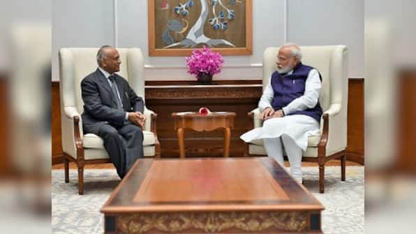 Ladakh Lieutenant Governor RK Mathur meets Narendra Modi in Delhi; was sworn in on 31 October