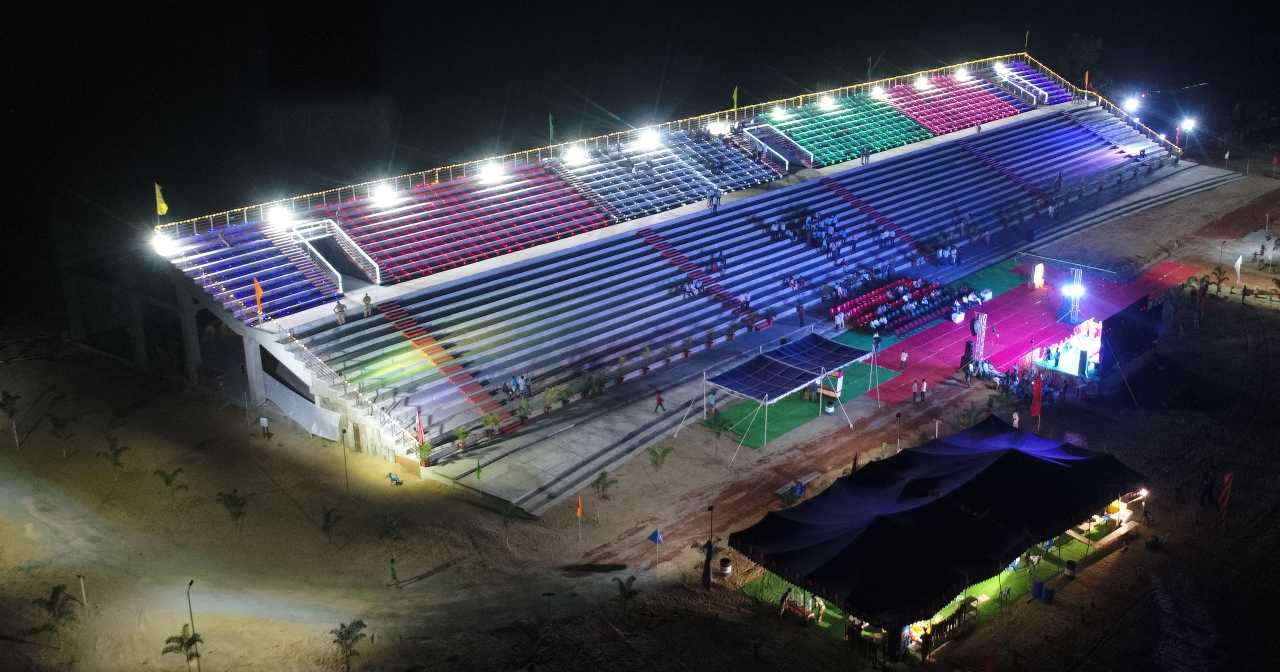 An aerial view of the 5000-seater launch viewing gallery. Image: VSSC