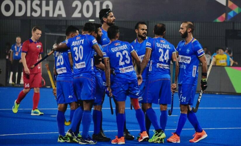 Indian men’s team stamped their class to beat Russia and qualify for Olympics. Image courtesy: Twitter @TheHockeyIndia