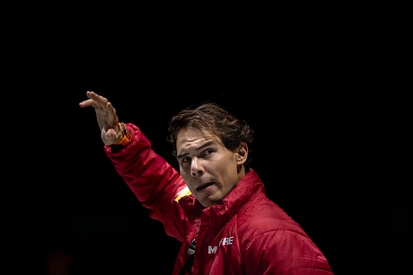 Spain&rsquo;s Rafael Nadal waves to supporters in Madrid during the Davis Cup. AP Photo