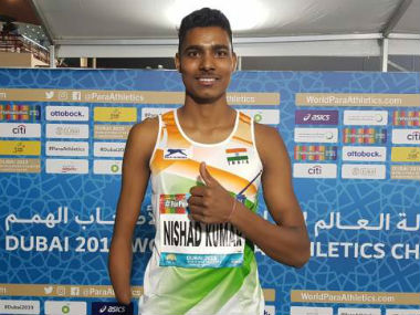 World Para Athletics Championships: Nishad Kumar wins high jump bronze, secures quota for Tokyo Paralympic Games World Para Athletics Championships: Nishad Kumar wins high jump bronze, secures quota for Tokyo Paralympic Games