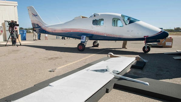 NASA displays its experimental all-electric X-57 Maxwell aircraft for the first time