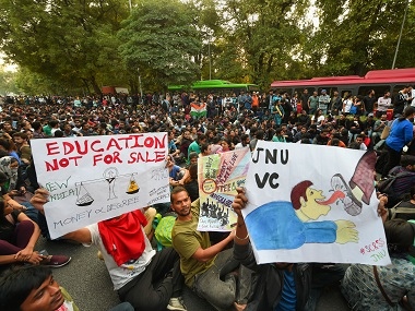 Visually-challenged JNU student beaten by Delhi Police during march to Parliament over fee hike Visually-challenged JNU student beaten by Delhi Police during march to Parliament over fee hike