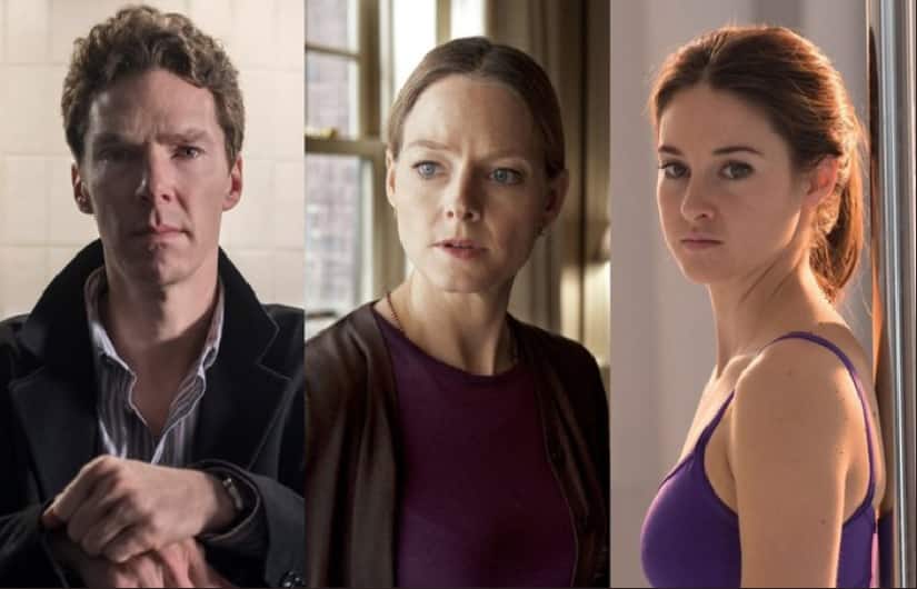 Benedict Cumberbatch, Jodie Foster, & Shailene Woodley | Twitter