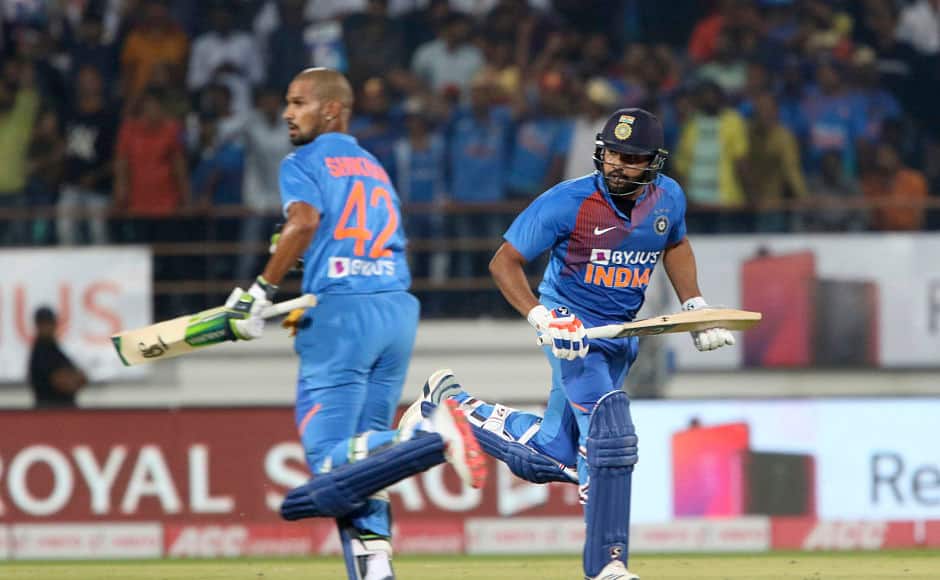 India openers Rohit Sharma and Shikhar Dhawan built a 118-run stand for the first wicket as the visiting bowlers were completely outplayed in the run-chase. AP