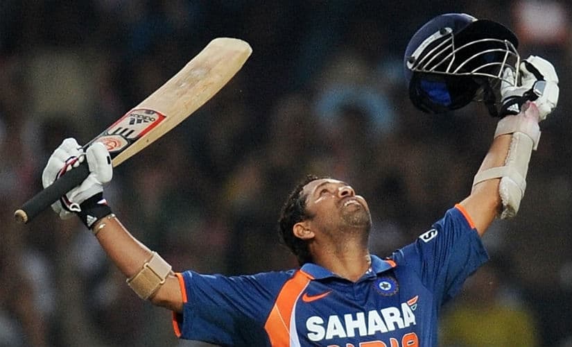 Giant leap for mankind: Sachin Tendulkar’s second wind saw him become the first man to score 200 runs in an ODI innings. File/AFP