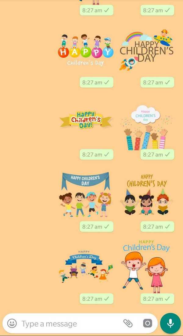 Children's day themed Whatsapp stickers.